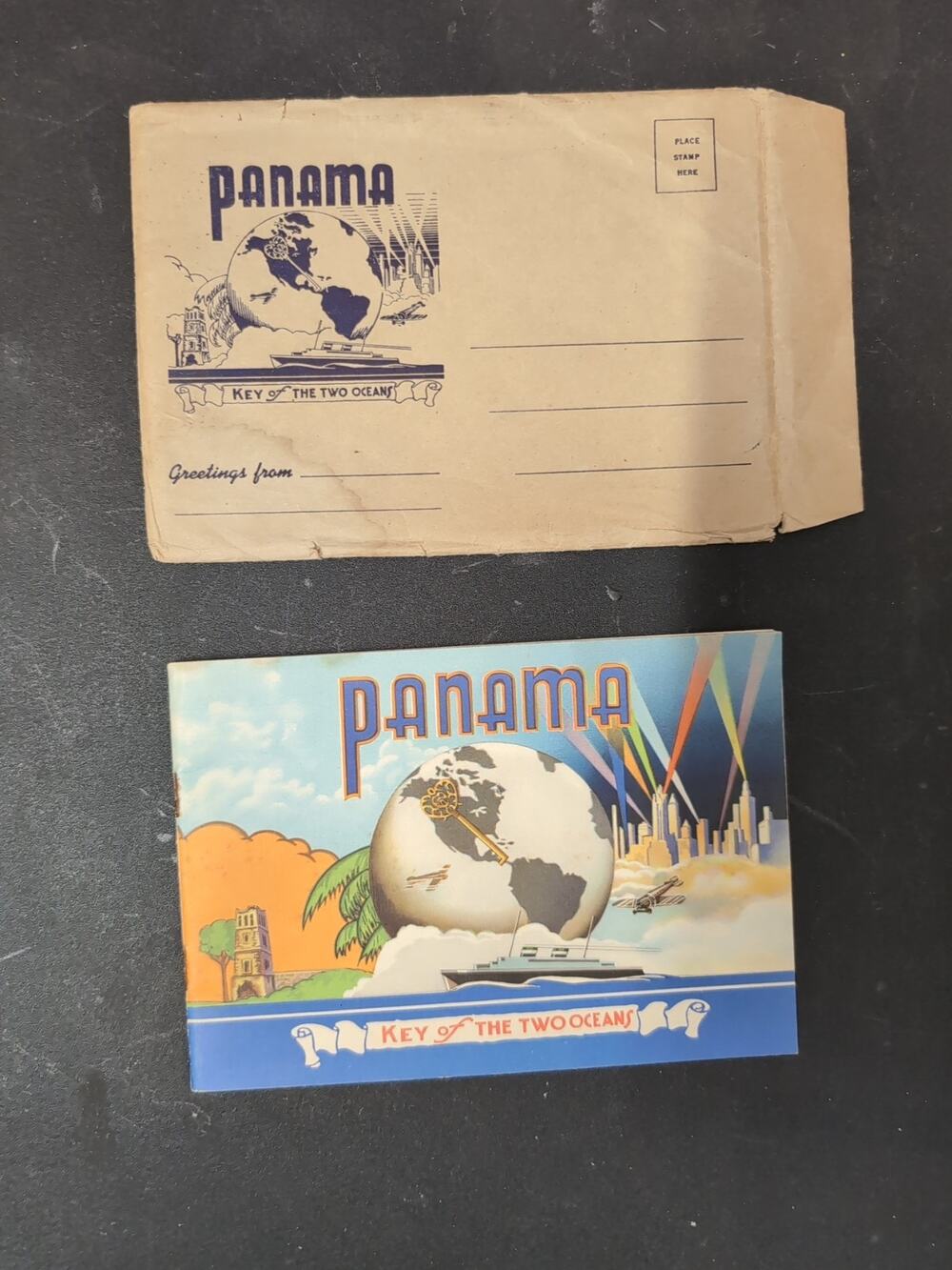 1940 Booklet Panama Key of the Two Oceans With Original Mailing Envelope Vintage